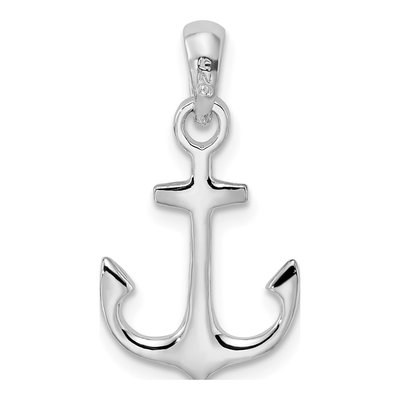 Sterling Silver 3D Anchor Pendant – view 5