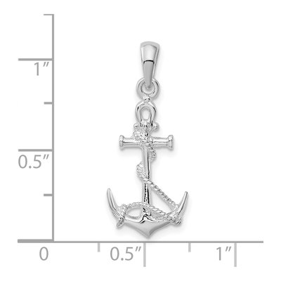 Sterling Silver 3D Anchor Pendant – view 4