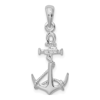 Sterling Silver 3D Anchor Pendant – view 5
