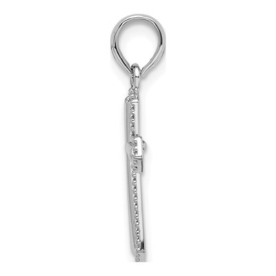 Sterling Silver Beaded Passion Cross Pendant – view 3