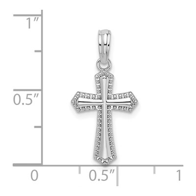 Sterling Silver Beaded Passion Cross Pendant – view 4