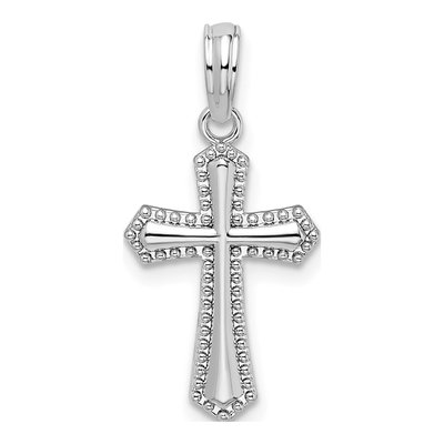 Sterling Silver Beaded Passion Cross Pendant