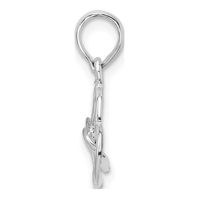 Sterling Silver Intertwined Double Hearts Pendant – view 3