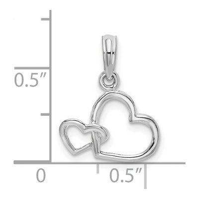 Sterling Silver Intertwined Double Hearts Pendant – view 4