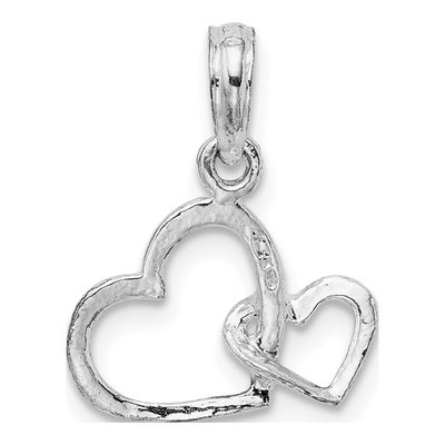 Sterling Silver Intertwined Double Hearts Pendant – view 5
