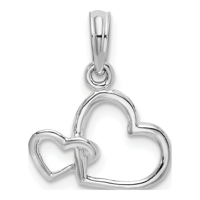 Sterling Silver Intertwined Double Hearts Pendant