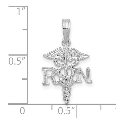 Sterling Silver RN Caduceus Pendant – view 4