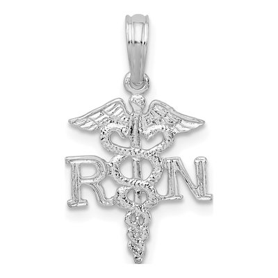 Sterling Silver RN Caduceus Pendant