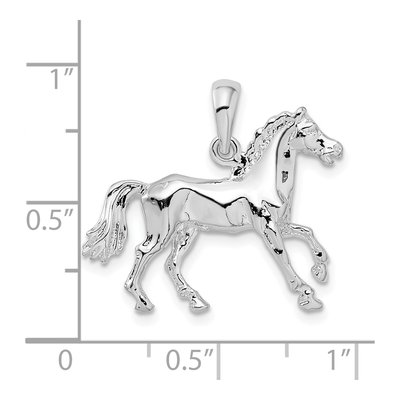 Sterling Silver 3D Walking Horse Pendant – view 4