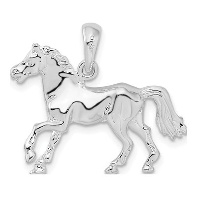 Sterling Silver 3D Walking Horse Pendant – view 5