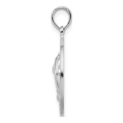 Sterling Silver Dolphin Circle Pendant – view 3