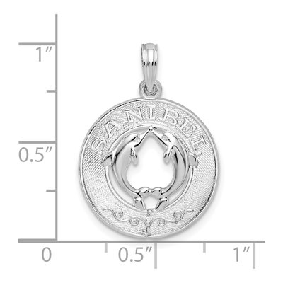 Sterling Silver Dolphin Circle Pendant – view 4