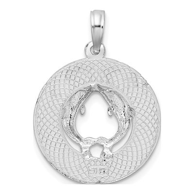 Sterling Silver Dolphin Circle Pendant – view 5