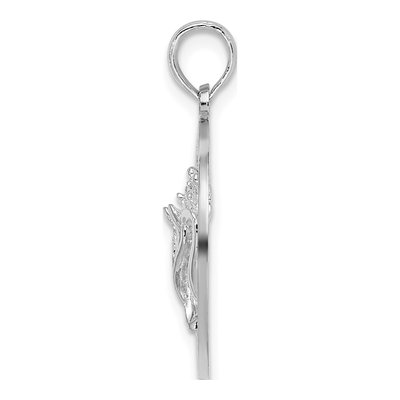Sterling Silver Circle Shell Pendant – view 3