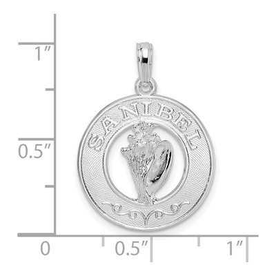Sterling Silver Circle Shell Pendant – view 4