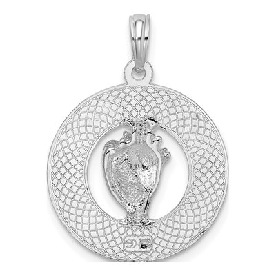 Sterling Silver Circle Shell Pendant – view 5