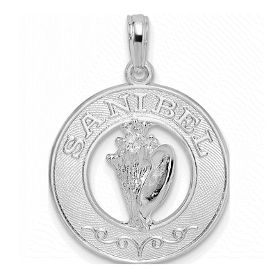Sterling Silver Circle Shell Pendant