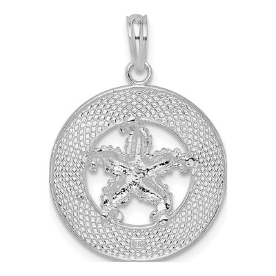 Sterling Silver Circle Starfish Pendant – view 5