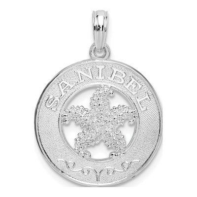Sterling Silver Circle Starfish Pendant