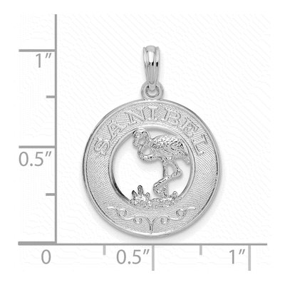 Sterling Silver Flamingo Circle Pendant – view 4