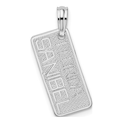 Sterling Silver Florida Sanibel License Plate Pendant