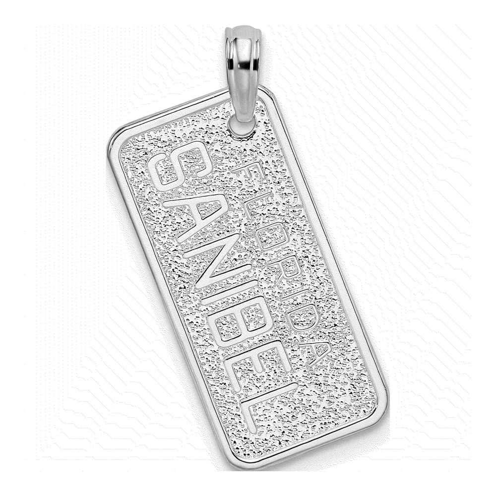 Sterling Silver Florida Sanibel License Plate Pendant