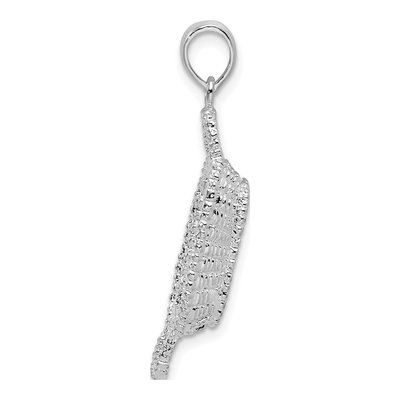 Sterling Silver 3D Rectangular Basket Pendant – view 3