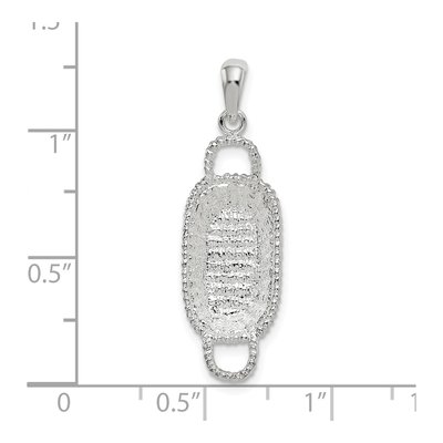 Sterling Silver 3D Rectangular Basket Pendant – view 4