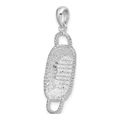 Sterling Silver 3D Rectangular Basket Pendant – view 6