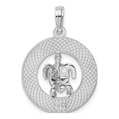Sterling Silver Turks Caicos Turtle Pendant – view 4