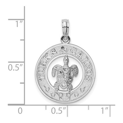 Sterling Silver Turks Caicos Turtle Pendant – view 5