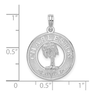 Sterling Silver Charleston Circle Palm Tree Pendant – view 4