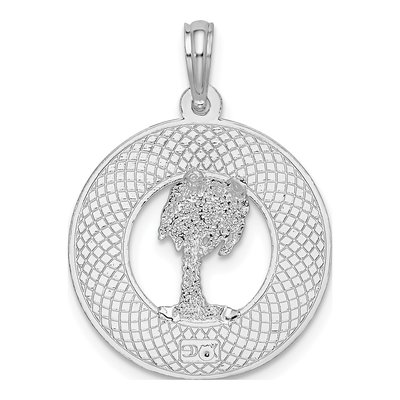 Sterling Silver Charleston Circle Palm Tree Pendant – view 5