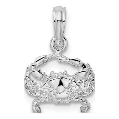 Sterling Silver Blue Crab Pendant