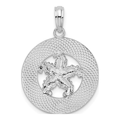 Sterling Silver Ocean City MD Starfish Circle Pendant – view 5