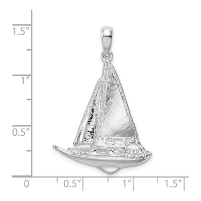 Sterling Silver 3D Sailboat Pendant – view 4