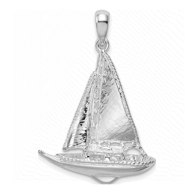 Sterling Silver 3D Sailboat Pendant