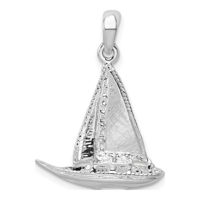 Sterling Silver 3D Sailboat Pendant