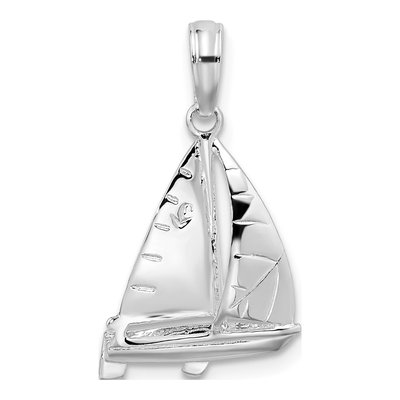 Sterling Silver 3D Sailboat Pendant