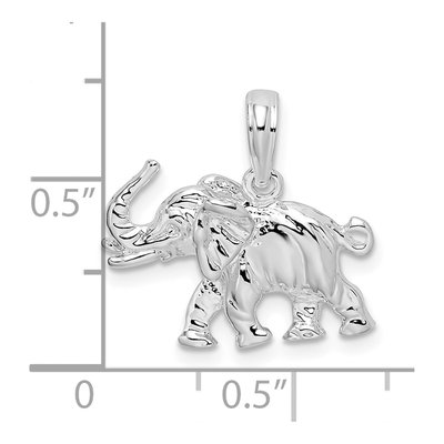 Sterling Silver 3D Elephant Pendant – view 4