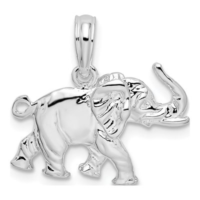 Sterling Silver 3D Elephant Pendant – view 5