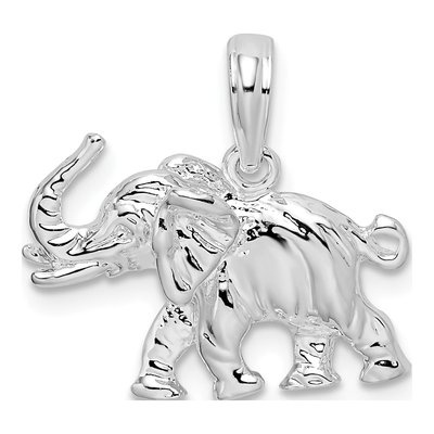 Sterling Silver 3D Elephant Pendant