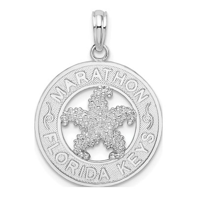 Sterling Silver Florida Keys Marathon Starfish Pendant