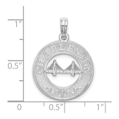 Sterling Silver Textured Charleston Bridge Pendant – view 4