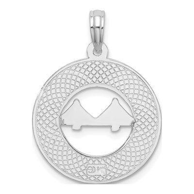 Sterling Silver Textured Charleston Bridge Pendant – view 5