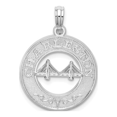 Sterling Silver Textured Charleston Bridge Pendant
