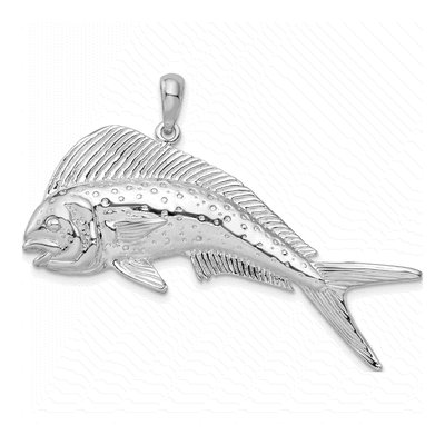 Sterling Silver Mahi-Mahi Fish Pendant