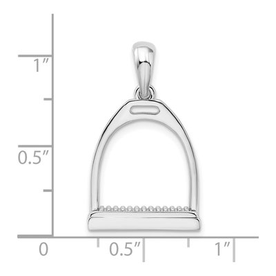 Sterling Silver 3D Horse Stirrup Pendant – view 4