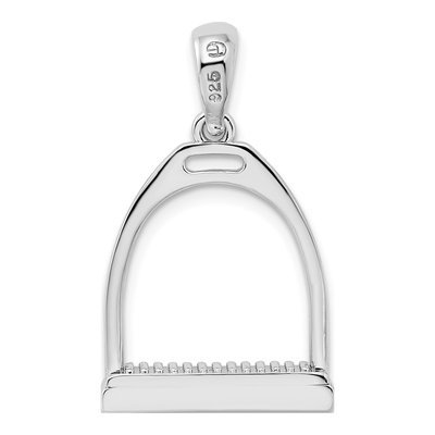 Sterling Silver 3D Horse Stirrup Pendant – view 5
