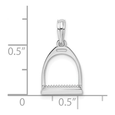 Sterling Silver 3D Horse Stirrup Pendant – view 4